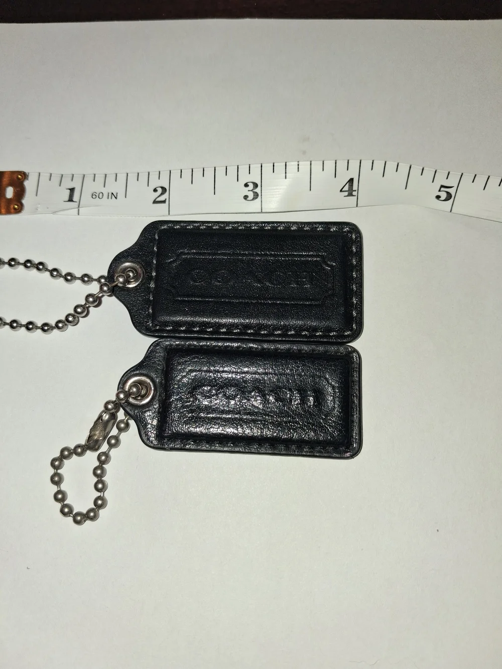 Authentic COACH Black Leather Hang Tag Keychain Bundle – 2 Sizes